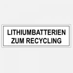 Batterien zum Recycling Lithium batteries for recycling, 150x50mm, paper