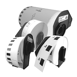 Brother Brother Etiketten für QL LabelPrinter 100% kompatibel und preiswert. Alle Rollen umweltschonend mit Wechselhalter ausgerüstet, oder die Wechselhalter separat bestellbar.
