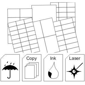 A4-Etiketten Etiketten auf DIN-A4 Bogen für Laserdrucker und Inkjetdrucker, günstig und preiswert.