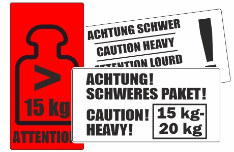 Aufkleber schweres Paket