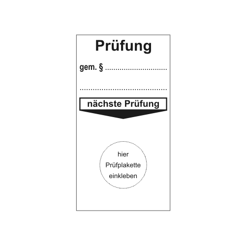  Grundplakette Prüfung 75x40mm