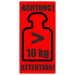  Schweres Paket Symbol 10kg, 50x100mm, Papier, Rot