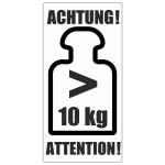  Schweres Paket Symbol 10kg, 50x100mm, Papier, Weiss