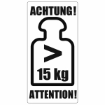  Schweres Paket Symbol 15kg, 50x100mm, Papier, Weiss