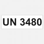TransportSticker UN 3480 rectangular, 150x50mm, paper