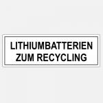 Batterien zum Recycling Lithium batteries for recycling, 150x50mm, paper