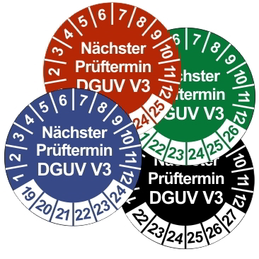 ps19 Prüfplakette Standard Nächster Prüftermin DGUV V3